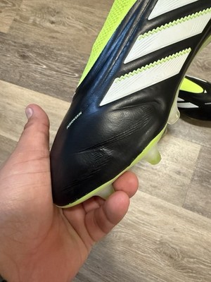 Adidas Copa Pure 3 Elite Laceless FG Cleats Black Green (9) JH6302