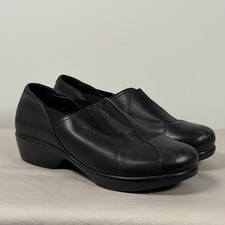 Dansko Womens EU 40 US 9.5 Black Leather Slip On Loafers Shoes Clogs Nursing