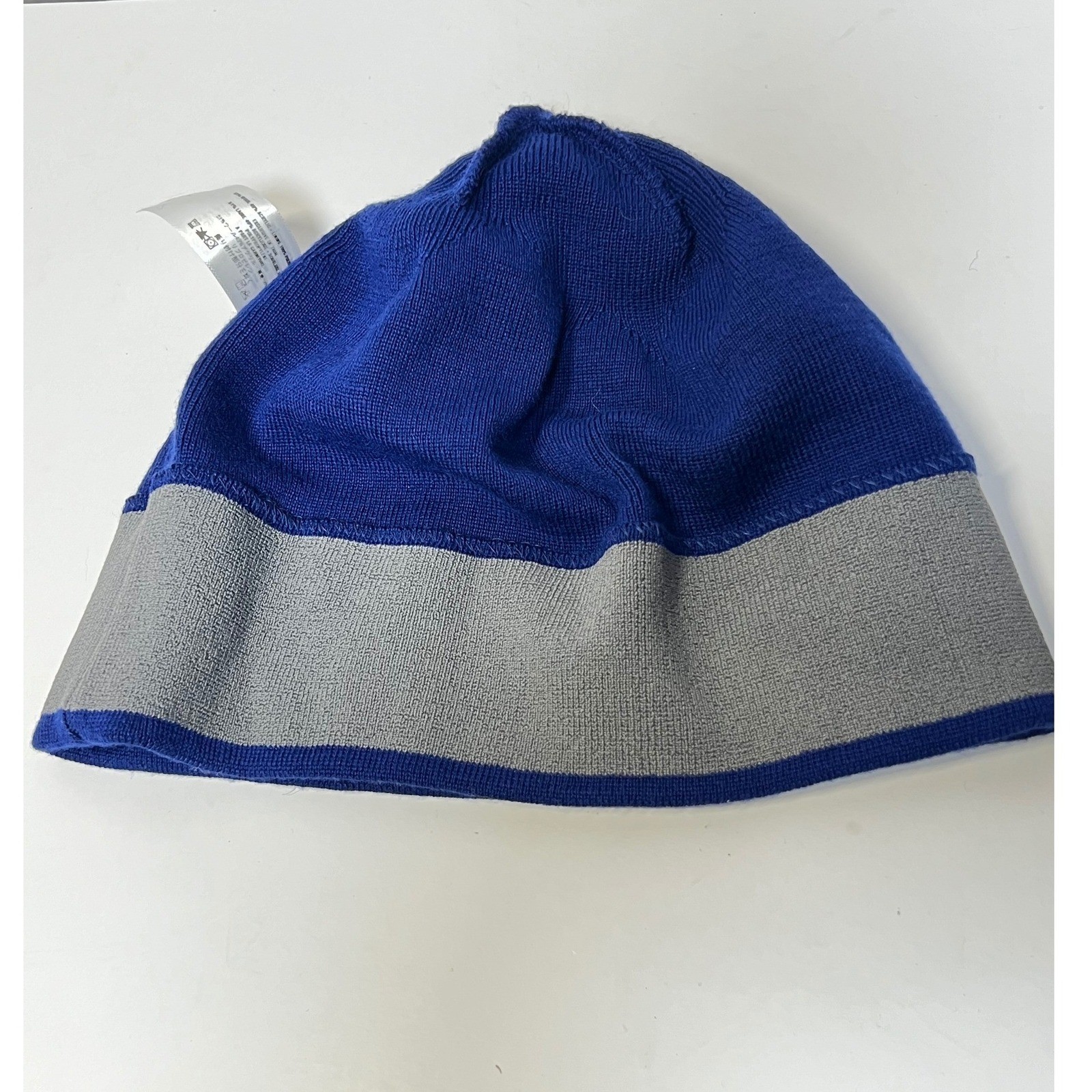 VTG Patagonia Blue S Beanie Hat Knit Size L Made in France Wool Blend Tassel thumbnail 4