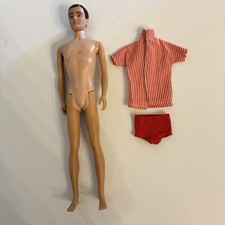 Mattel Barbie 1960  s Ken Doll Brunette Flocked Hair Japan