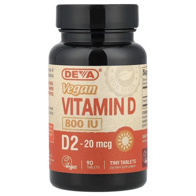 Deva Vitamin D2 20 mcg (800 IU) 90 Tablets Bone Health