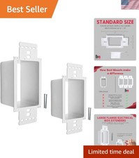 2-Pack Electrical Power Outlet Box Extender Kit, Single Gang