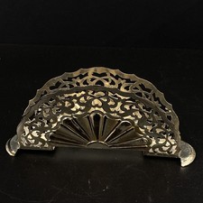 Art Deco Serviettenhalter Fächer Versilbert Vintage Filigran Briefhalter Silber