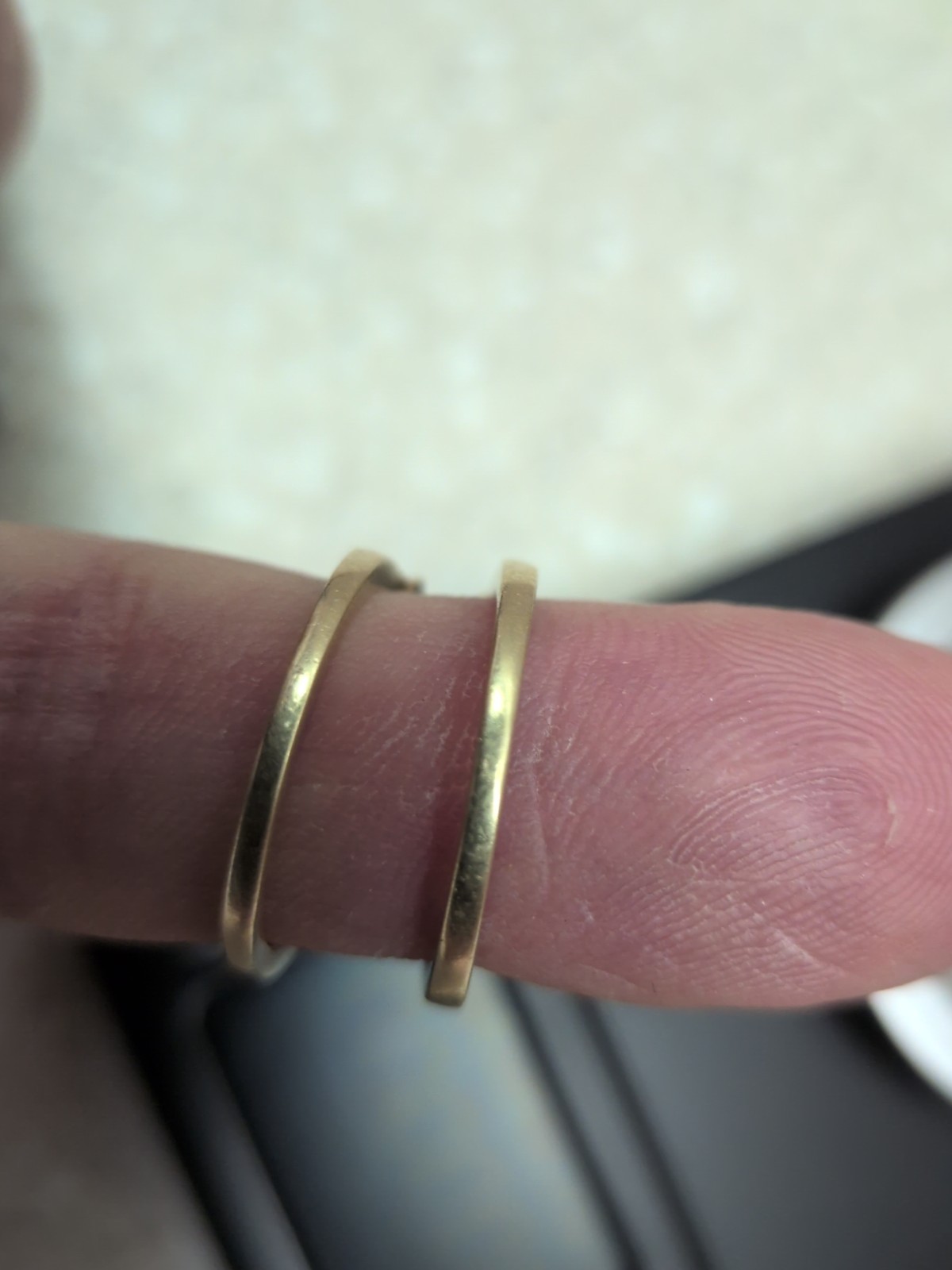 2 Antique Stackable Bands 10K Solid Yellow Gold 7… - image 9