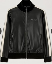 Palm Angels Leather Effect Track Jacket Mens ...