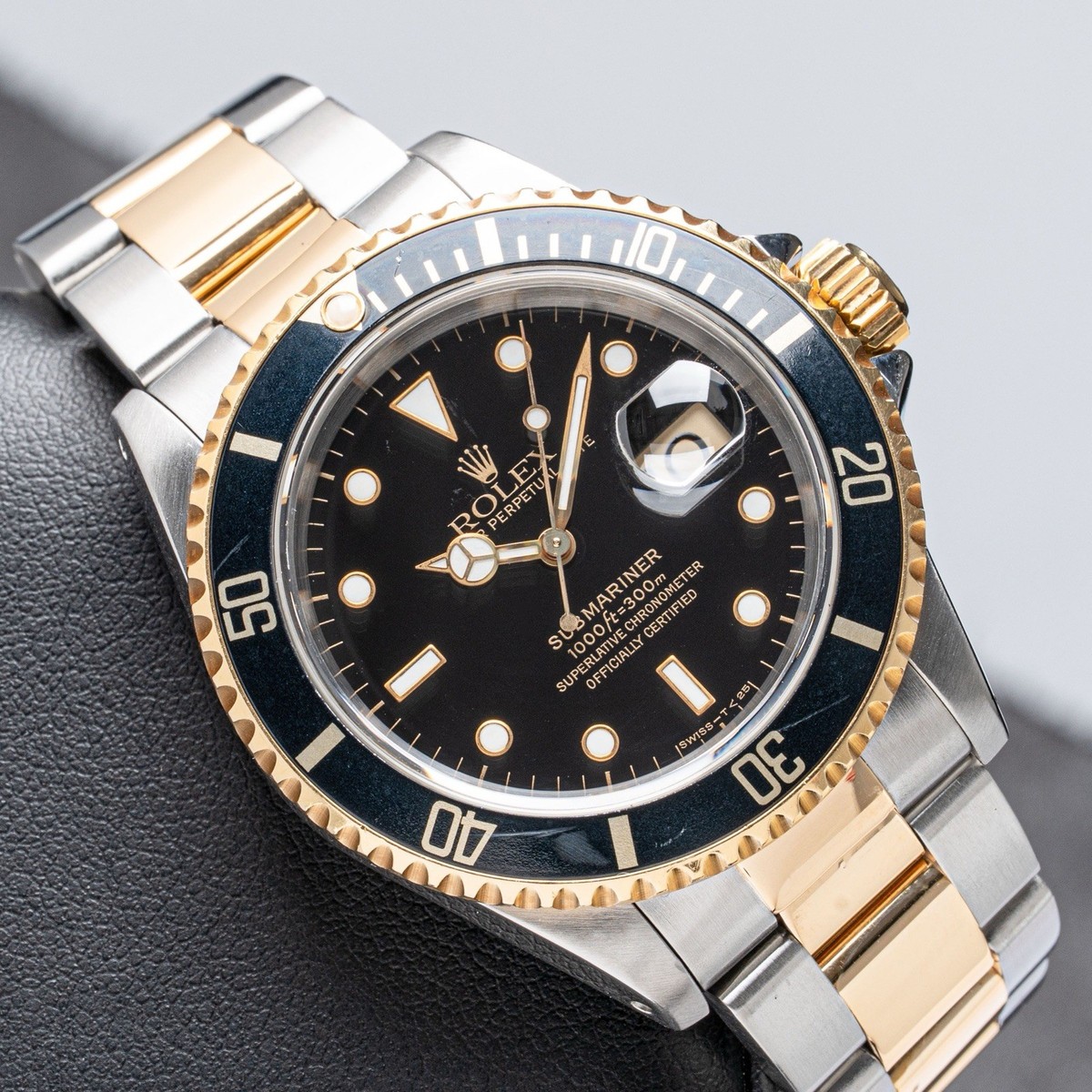 Rolex Submariner 16613 Two Tone Black Dial With Papers 1993 Year