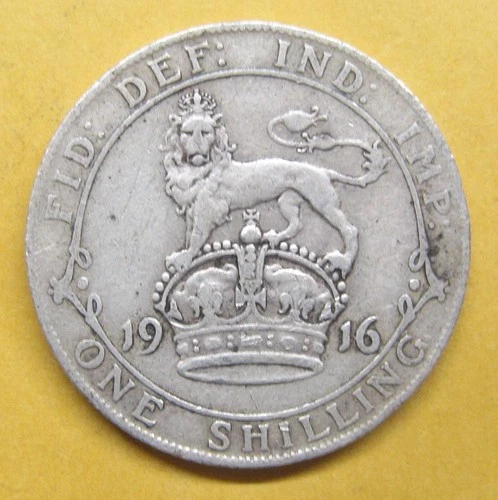 1916 George V Shilling — photo from the most recent tracked eBay sale