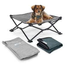 On-The-Go Elevated Dog Bed Kit Portable Cooling Travel Cot with HeatShiel...