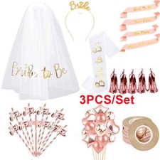 BRIDE TO BE Veil On Comb Tiara & Sash Hen Party Night Do Comb Accessories NEW