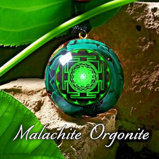 Malachite Orgonite Pendant Healing Protection Talisman Women Men Necklace Gift