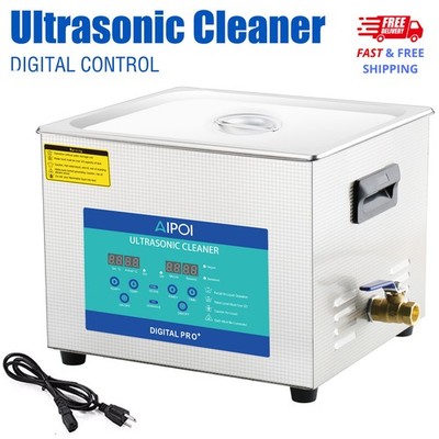 AIPOI 10L Ultrasonic Cleaner with Timer Heating Machine Digital Sonic Cleaner