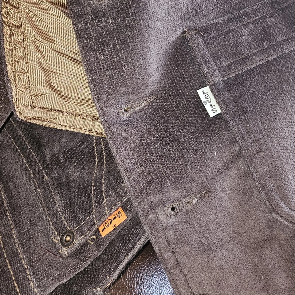 VTG Levi's Sportswear Mens Suit 60’s 3-Piece Orange White Tab USA Made 40R 30x30 - Image 2 of 4