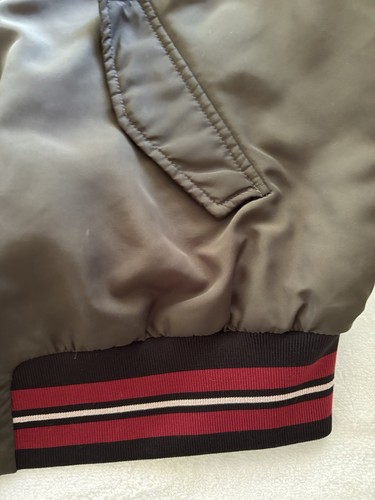 Divided Bomber Jacket Olive Green Quilted Inside Tiger Size 12 - Picture 7 of 19