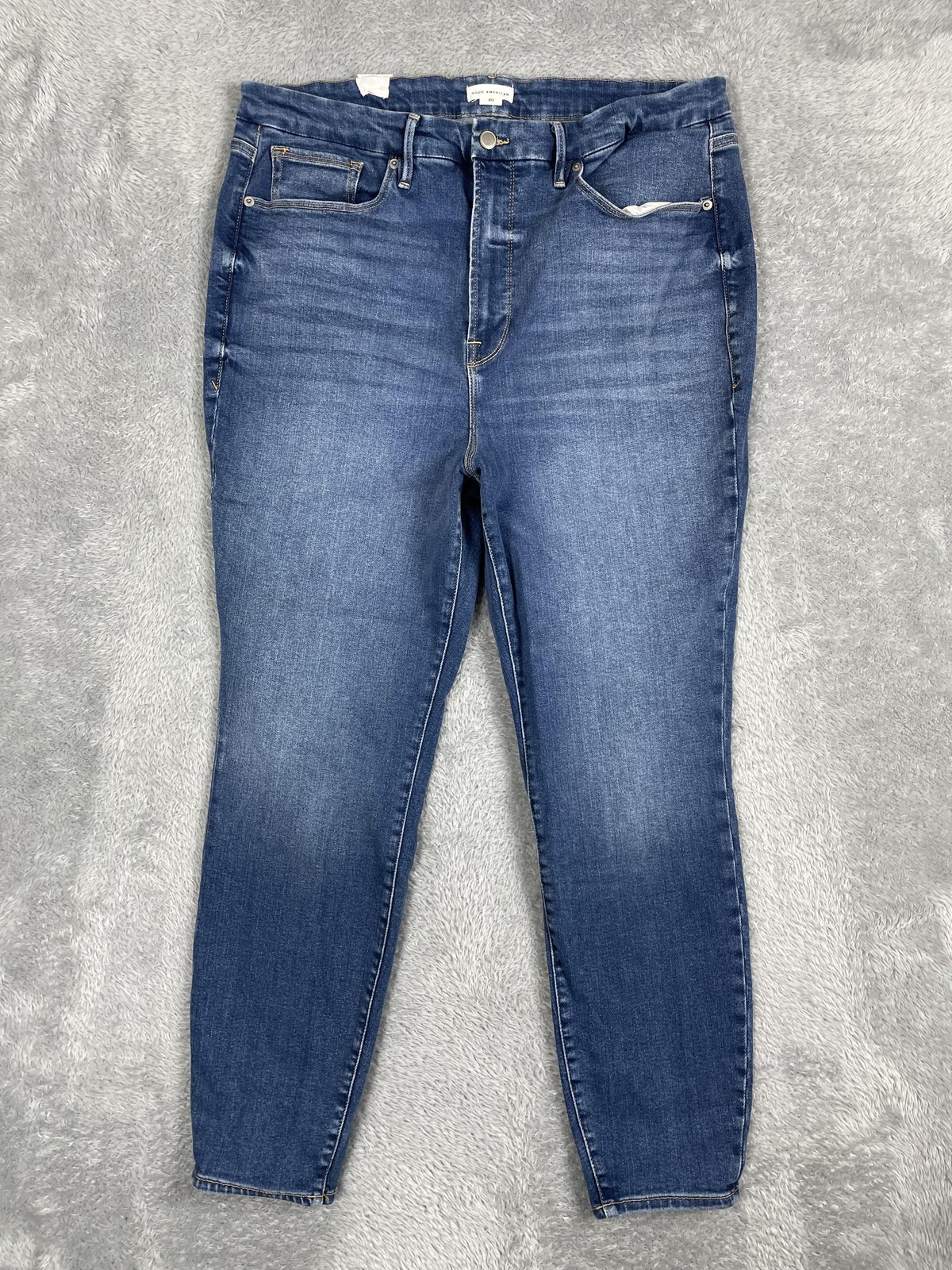 Good American Jeans Womens 20 Blue Denim High Rise Stretch Skinny Plus GW014T