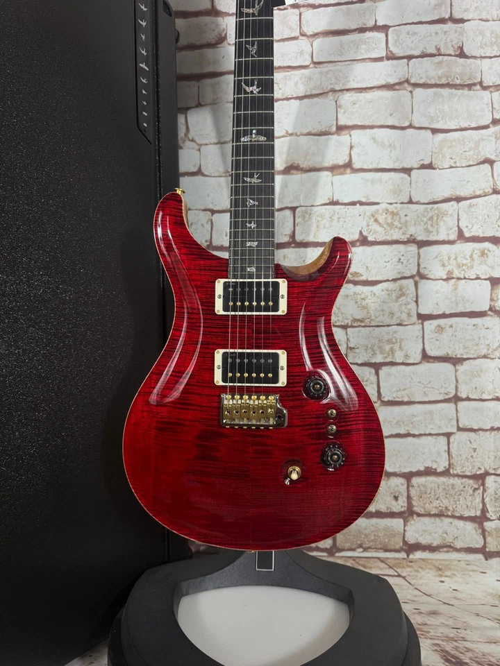 PRS Wood Library-Modell Custom 24-08 Red Tiger - 10 Top- Pink Heart Centers/Spar - Bild 2 von 4