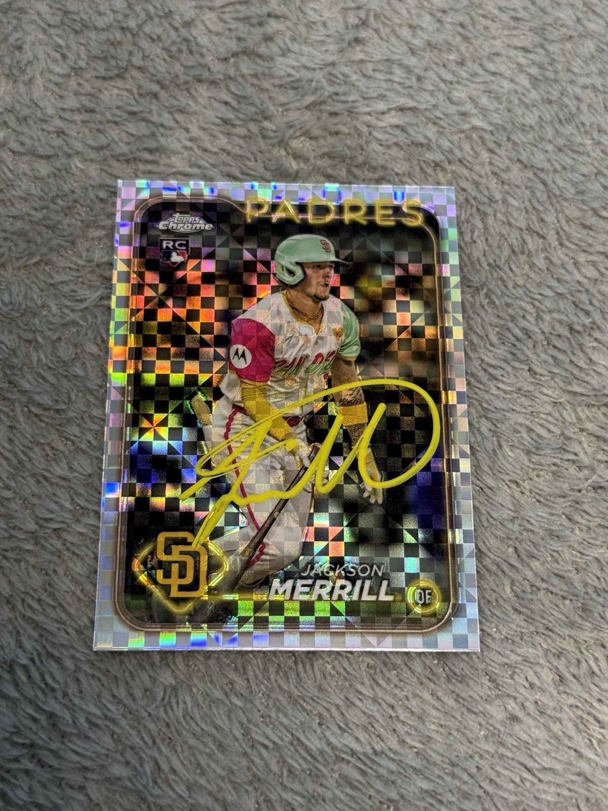 2024 Topps Chrome Update Jackson Merrill X-Fractor Auto Signed RC Rookie Padres