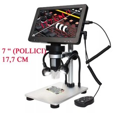 👌 ✅ Microscopio 1200x Digitale PORTATILE SCHERMO LCD 17,7cm +SD 32gb +BATT.RIC.