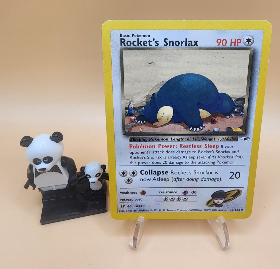Rocket's Snorlax 33/132 Gym Heroes Pokemon Card Non Holo Rare MP