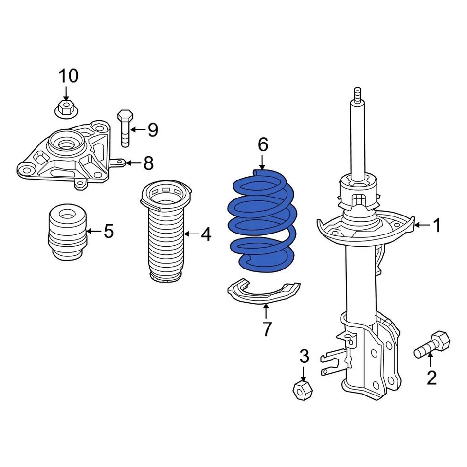 For Jeep Compass 2017-2022 Jeep 68257770AB Rear Coil Spring - Imagem 3 de 4