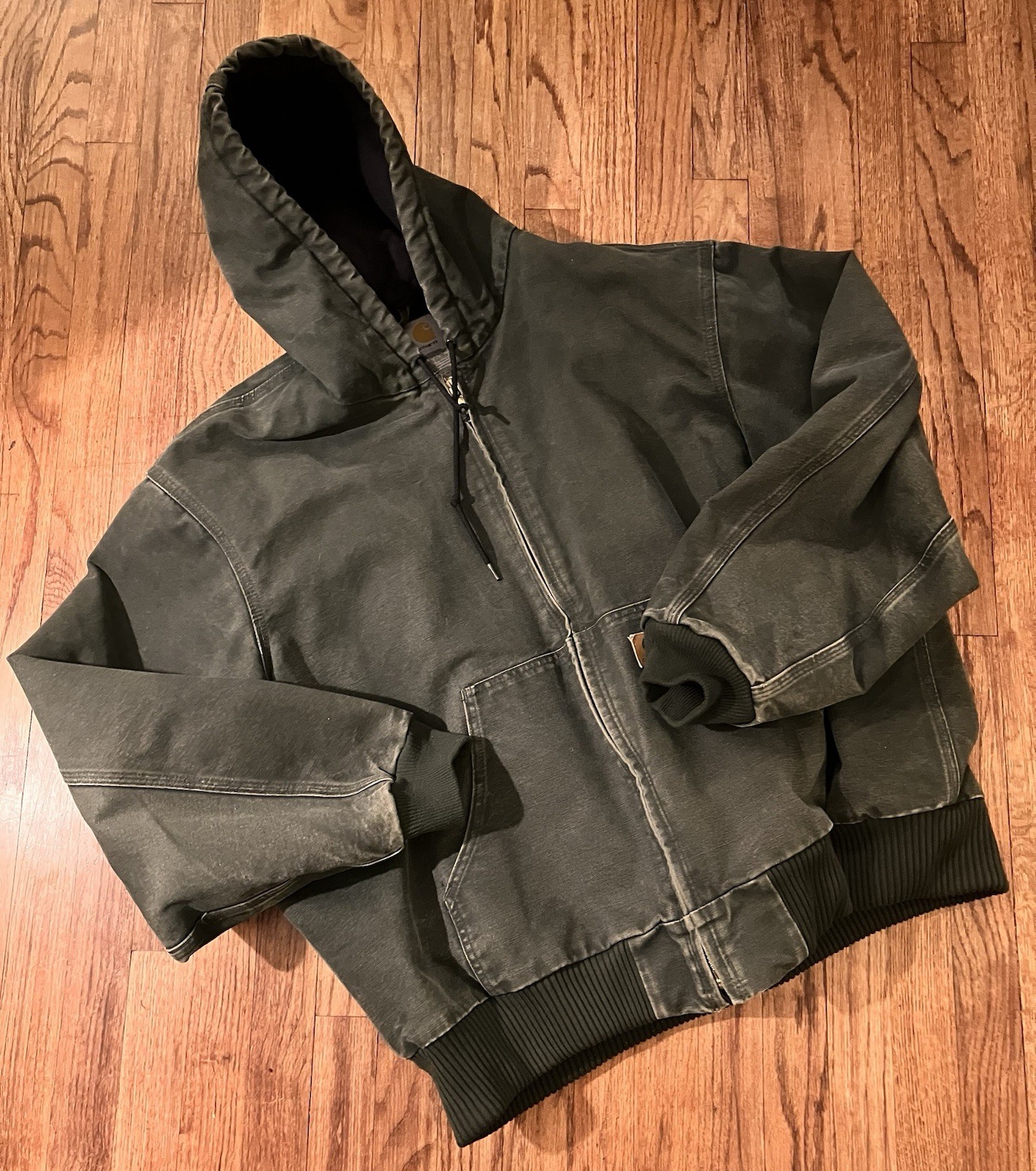 VTG Carhartt J130 MOS Hooded Jacket , 2XL, Green, Made In Mexico