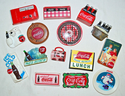 Lot of 15 Vintage 1990's Coca Cola Company Refrigerator Magnets     Some Rare