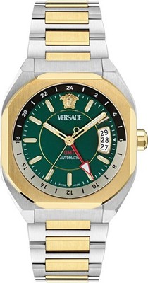 Versace VE0I00325 V-Contempo GMT Automatic gold silver green Steel Men's Watch