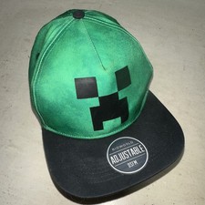 Minecraft Creeper Snapback Hat Youth Adjustable Green Gaming Cap