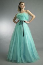 Ruffled Tulle Ball Gown