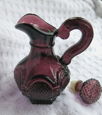 VINTAGE AVON GLASS DECANTER JUG BOTTLE DEEP AMETHYST PURPLE 70s Scent / Bath Oil