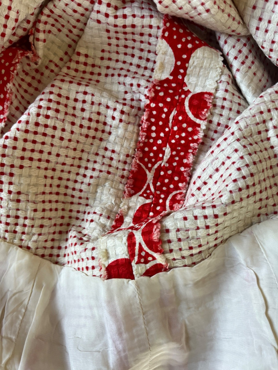 Vintage Maxi Dress M/L Red and White Polka Dot pattern Harmay st Amour View 6