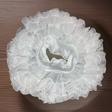 Vtg Pazazz Girls White Tulle Ruffle Petticoat Skirt Pageant Size 10/12