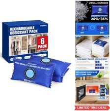 Rechargeable Desiccant Packs 6 Pack 100g Silica Gel Color Indicating Moisture