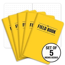 Field Notebook/Pocket Journal - 3.5"x5.5" - Yellow - Dot Graph Memo Book - Pa...