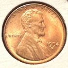 Lot of 4: Lincoln Cent Wheat Pennies UNC RD 1951-D 1953-D 1954-D 1955-D