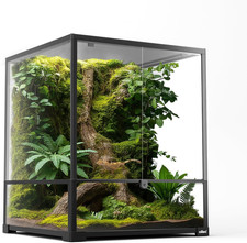 30 Gallon Glass Reptile Terrarium with Front Doors  Top Ventilation
