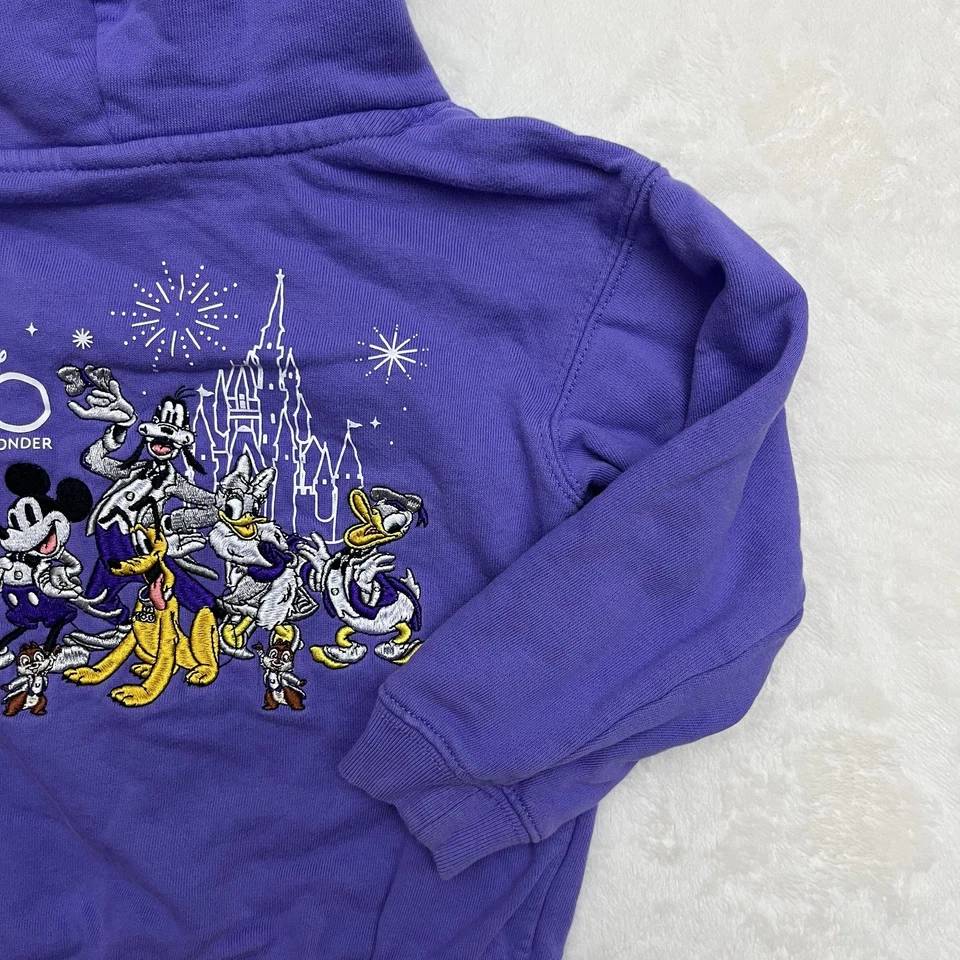 Suéter com capuz Disney World 100 juvenil pequeno Walt pulôver Mickey Mouse - Imagem 3 de 4