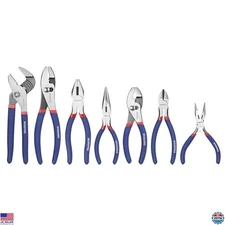 7-Piece Pliers Set: Groove Joint, Long Nose, Slip Joint, Linesman, Diagonal