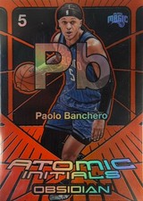 2024 PANINI OBSIDIAN ATOMIC INITIALS PAOLO BANCHERO ORANGEFLOOD