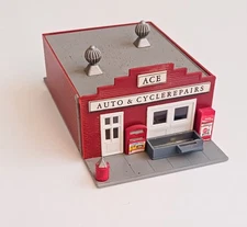 HO SCALE ACE AUTO CYCLE REPAIRS BUILDING