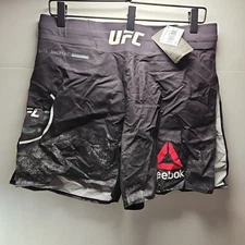 Men's Reebok Authentic UFC Gladiator Trunk Short Black Medium 32" New With Tags