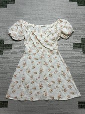 Reformation Dress Womens 0 White Pink Linen Blouson 