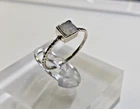 Vintage Sterling Silver 925 Ring Scolecite 0.84g Size M1/2