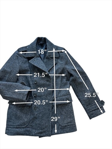 Express double breast wool-blend Water Resistant peacoat Men Size M - Picture 3 of 9