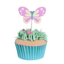 Cupcake Toppers Pics  Butterflies Pack of 24 Cake Decorating