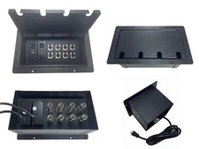 PROCRAFT JUMBO 4 HOLE LID FEED-THRU RECESSED Stage Pocket/Floor Box w/ 2) WIRED