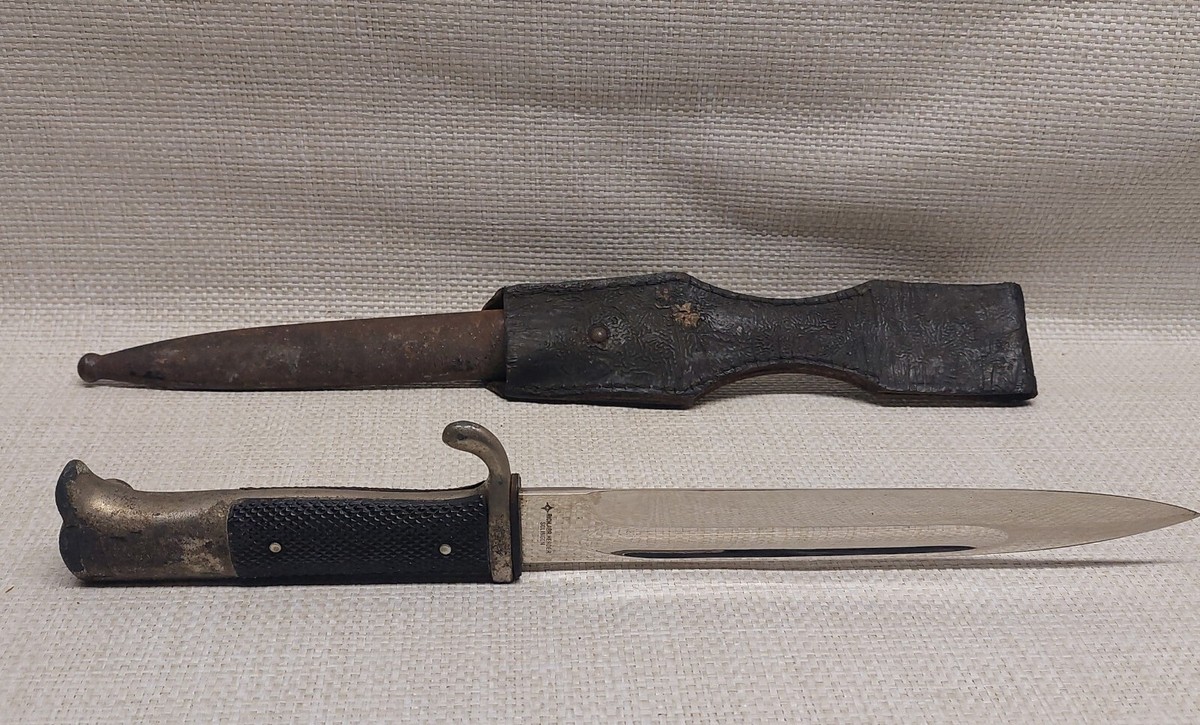 WW2 German Bayonet Knife, Vintage Solingen Rich ARB Herder Sheath
