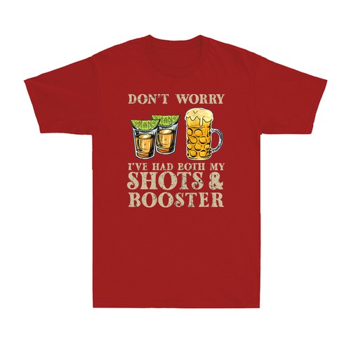 Don't Worry I've Had Both My Shots And Booster Funny Vaccine Joke Men's T-Shirt - Picture 6 of 6