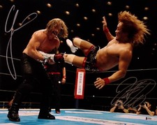 Tetsuya Naito & Chris Jericho Signed 16x20 Photo BAS COA New Japan Pro Wrestling