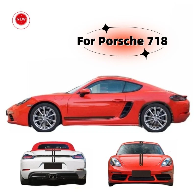 Kit de 2 calcomanías adhesivas a rayas deportivas carreras vinilo coche Porsche 718 Boxster Foto 2 de 4
