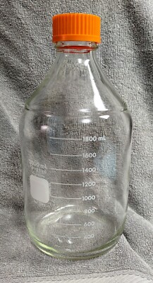 PYREX 2000 ml 2L Glass Media Bottle w Cap Jug #1395 Made in Germany